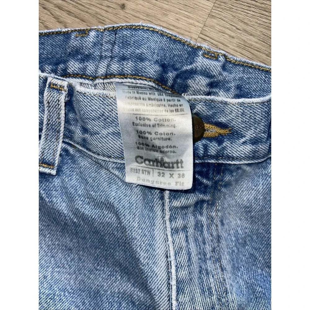 Carhartt B237 STW Dungaree Denim Carpenter Jeans 32x33 Y2K 100% Cotton Workwear
